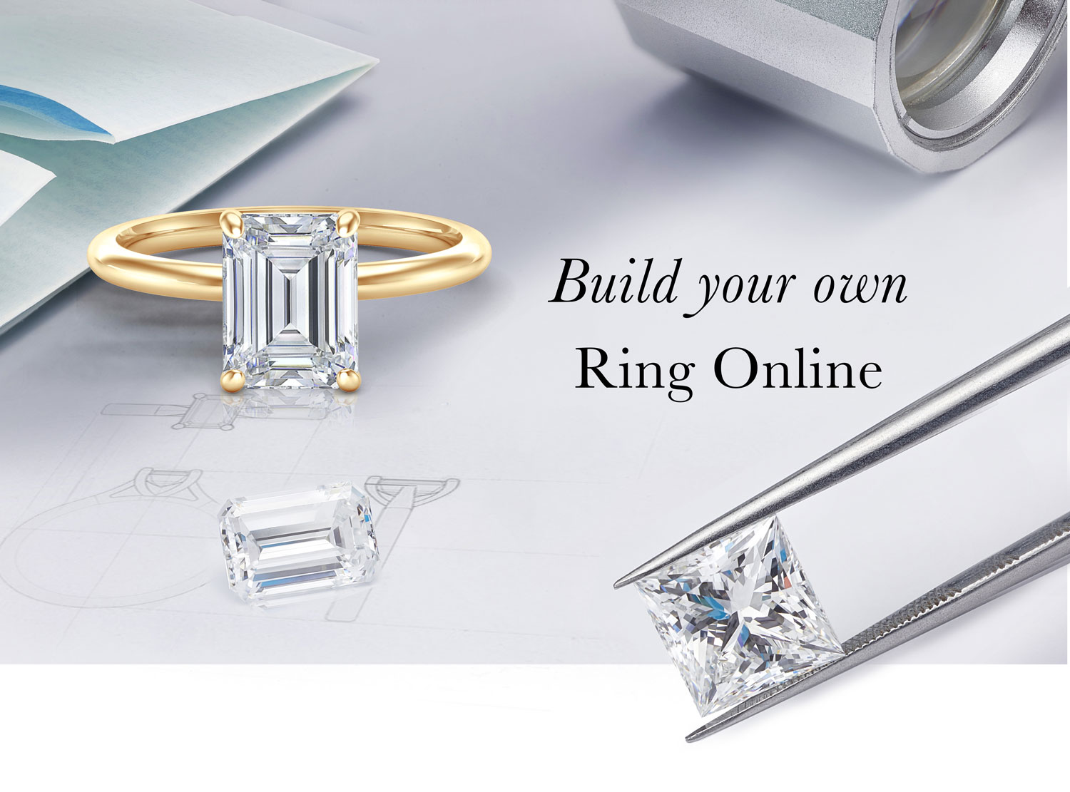 How to build a three stone diamond ring online